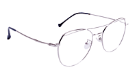 Soigné Unisex Aviator Spectacle Frame.Silver Color-Medium