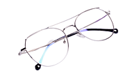 Soigné Unisex Aviator Spectacle Frame.Silver Color-Medium