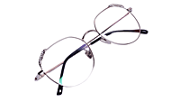 Soigné Female Round Spectacle Frame.Silver-Medium