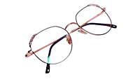 Soigné Female Round Spectacle Frame.Golden&Black-Medium