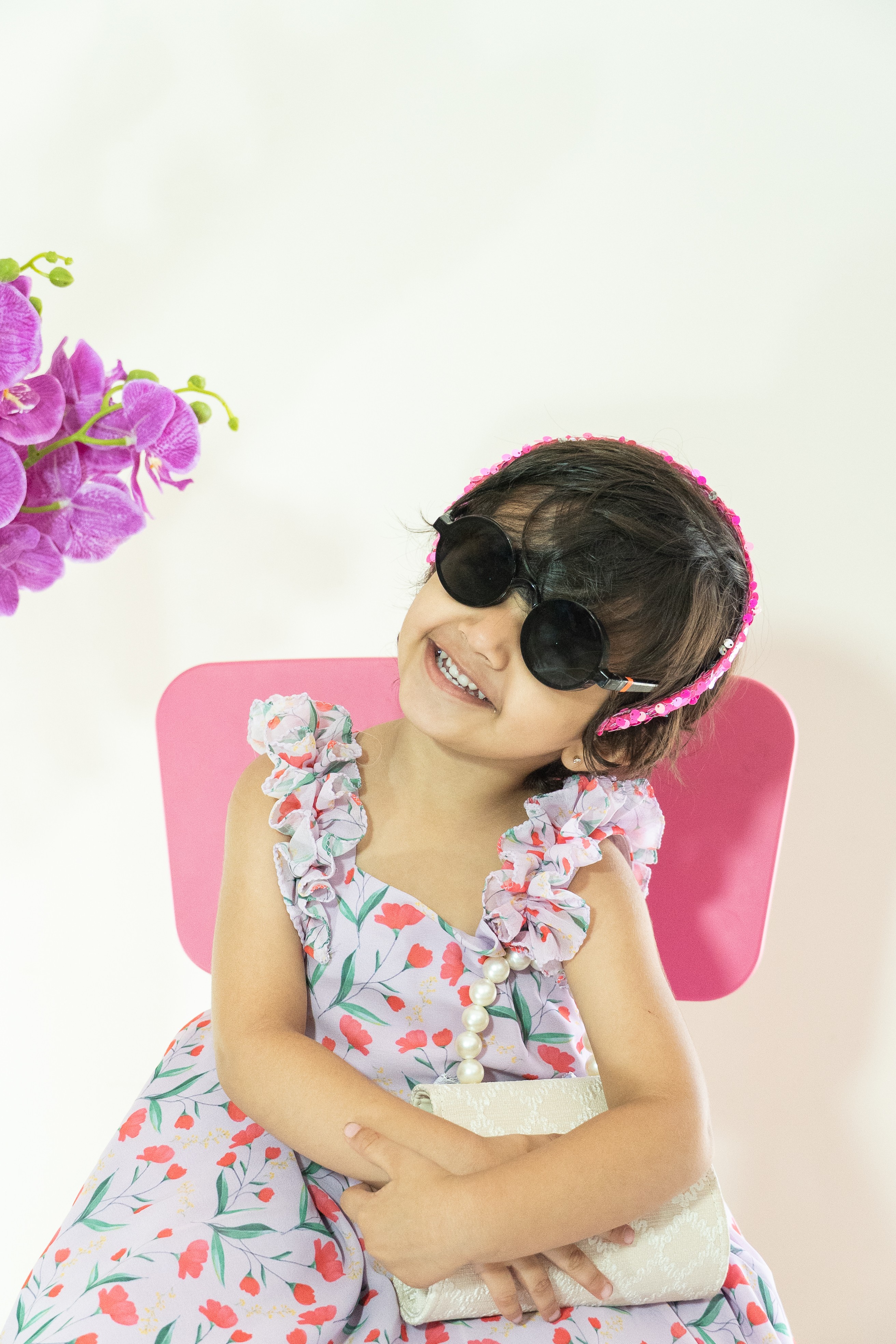 Lilac Blossom Mother-Daughter Dress Set with Charming Bow Accent