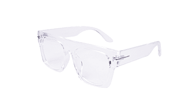 Soigné Unisex Oversized Square Spectacle Frame.Transparent