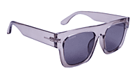 Soigné Unisex Oversized Square Sunglasses.See Through Grey Frame