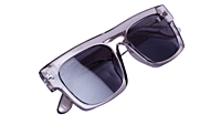 Soigné Unisex Oversized Square Sunglasses.See Through Grey Frame