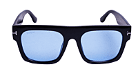 Soigné Unisex Oversized Square Sunglasses.Glossy Black