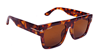 Soigné Unisex Oversized Square Sunglasses.Tortoise Print