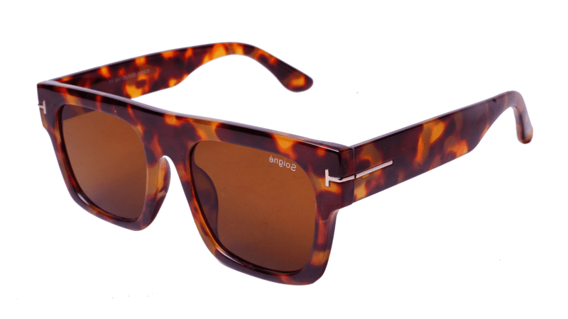 Soigné Unisex Oversized Square Sunglasses.Tortoise Print