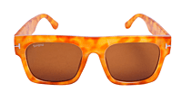 Soigné Unisex Oversized Square Sunglasses.Brown&Yellow