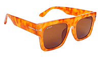 Soigné Unisex Oversized Square Sunglasses.Brown&Yellow
