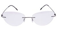 Female Rimless Cat Eye Spectacle Frame. Bronze Color Metal Frame. Size-MEDIUM.