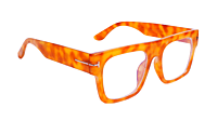 Soigné Unisex Oversized Square Spectacle Frame.Yellow&Brown