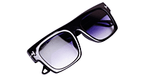 Soigné Unisex Oversized Square Sunglasses.Gloss Black