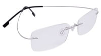 Unisex Rectangular Rimless Flexible Spectacles Frame. Silver Color Frame. Size-MEDIUM.