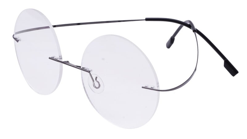 Unisex Rimless Round Flexible Spectacle Frame. Grey Color Metal Frame. Size-MEDIUM. Unisex Rimless Round Flexible Spectacle Frame. Grey Color Metal Frame. Size-MEDIUM.