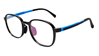Soigné Kids Square Spectacle Frame.Black&Blue.(7-13)Y-Unisex