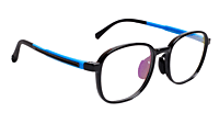 Soigné Kids Square Spectacle Frame.Black&Blue.(7-13)Y-Unisex