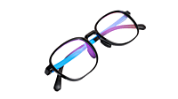 Soigné Kids Square Spectacle Frame.Black&Blue.(7-13)Y-Unisex