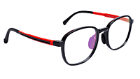 Soigné Kids Square Spectacle Frame.Black&Red.(7-13)Y-Unisex