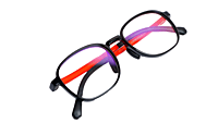 Soigné Kids Square Spectacle Frame.Black&Red.(7-13)Y-Unisex