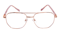 Soigné Unisex Large Pentagon Spectacle Frame.Rose Gold Color