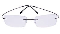 Unisex Rectangular Rimless Flexible Spectacle Frame. Grey Color Frame