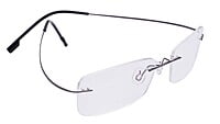 Unisex Rectangular Rimless Flexible Spectacle Frame. Grey Color Frame