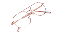 Soigné Unisex Large Pentagon Spectacle Frame.Rose Gold Color