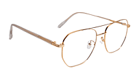 Soigné Unisex Large Pentagon Spectacle Frame.Golden Color Frame Soigné Unisex Large Pentagon Spectacle Frame.Golden Color Frame