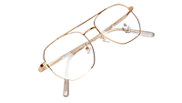 Soigné Unisex Large Pentagon Spectacle Frame.Golden Color Frame Soigné Unisex Large Pentagon Spectacle Frame.Golden Color Frame