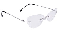 Soigné Female Medium Rimless Cat Eye Spectacle Frame.Black with Soigné Female Medium Rimless Cat Eye Spectacle Frame.Black