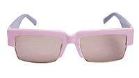 Soigné Female Large Half Rim Rectangular Sunglasses.Pink