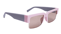 Soigné Female Large Half Rim Rectangular Sunglasses.Pink