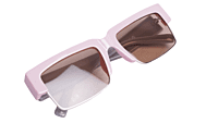 Soigné Female Large Half Rim Rectangular Sunglasses.Pink