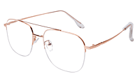 Soigné Unisex Large Half Rimmed Square Spectacle Frame.Rose Gold