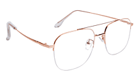 Soigné Unisex Large Half Rimmed Square Spectacle Frame.Rose Gold