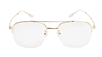 Soigné Unisex Half Rimmed Square Spectacle Frame.Gold-Large
