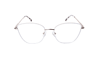 Soigné Female Medium Cat Eye Spectacle Frame.White&Golden Metal Frame