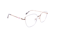 Soigné Female Medium Cat Eye Spectacle Frame.White&Golden Metal Frame