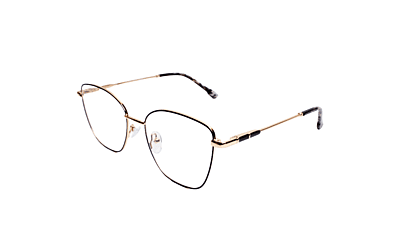 Soigné Female Medium Cat Eye Spectacle Frame.Black&Golden