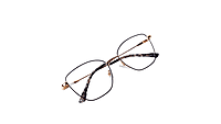 Soigné Female Medium Cat Eye Spectacle Frame.Black&Golden