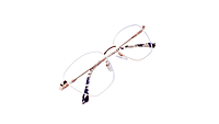 Soigné Female Medium Cat Eye Spectacle Frame.White&Golden Metal Frame