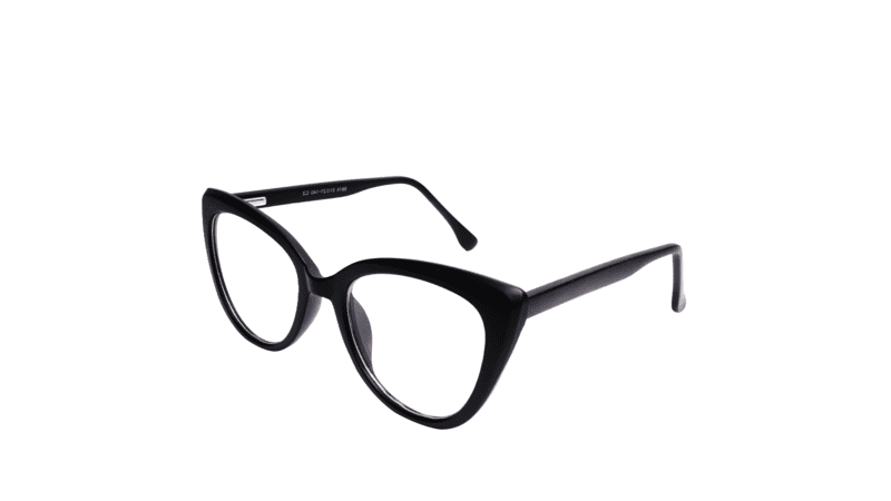 Soigné Female Oversize Cat Eye Spectacle Frame.Glossy Black Color