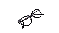 Soigné Female Oversize Cat Eye Spectacle Frame.Glossy Black Color