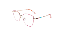 Soigné Female Medium Cat Eye Spectacle Frame.Pink&Golden Metal Frame Soigné Female Medium Cat Eye Spectacle Frame.Pink&Golden Metal Frame
