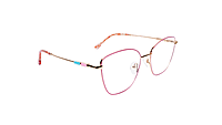 Soigné Female Medium Cat Eye Spectacle Frame.Pink&Golden Metal Frame Soigné Female Medium Cat Eye Spectacle Frame.Pink&Golden Metal Frame