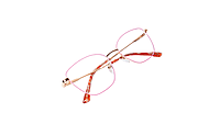 Soigné Female Medium Cat Eye Spectacle Frame.Pink&Golden Metal Frame Soigné Female Medium Cat Eye Spectacle Frame.Pink&Golden Metal Frame
