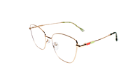 Soigné Female Medium Cat Eye Spectacle Frame.Golden Metal Frame Soigné Female Medium Cat Eye Spectacle Frame.Golden Metal Frame