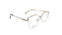 Soigné Female Medium Cat Eye Spectacle Frame.Golden Metal Frame Soigné Female Medium Cat Eye Spectacle Frame.Golden Metal Frame