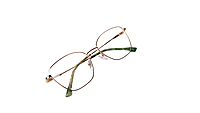 Soigné Female Medium Cat Eye Spectacle Frame.Golden Metal Frame Soigné Female Medium Cat Eye Spectacle Frame.Golden Metal Frame