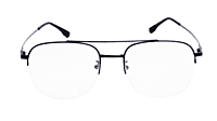 Soigné Unisex Half Rimmed Square Spectacle Frame.Matte Black-Large